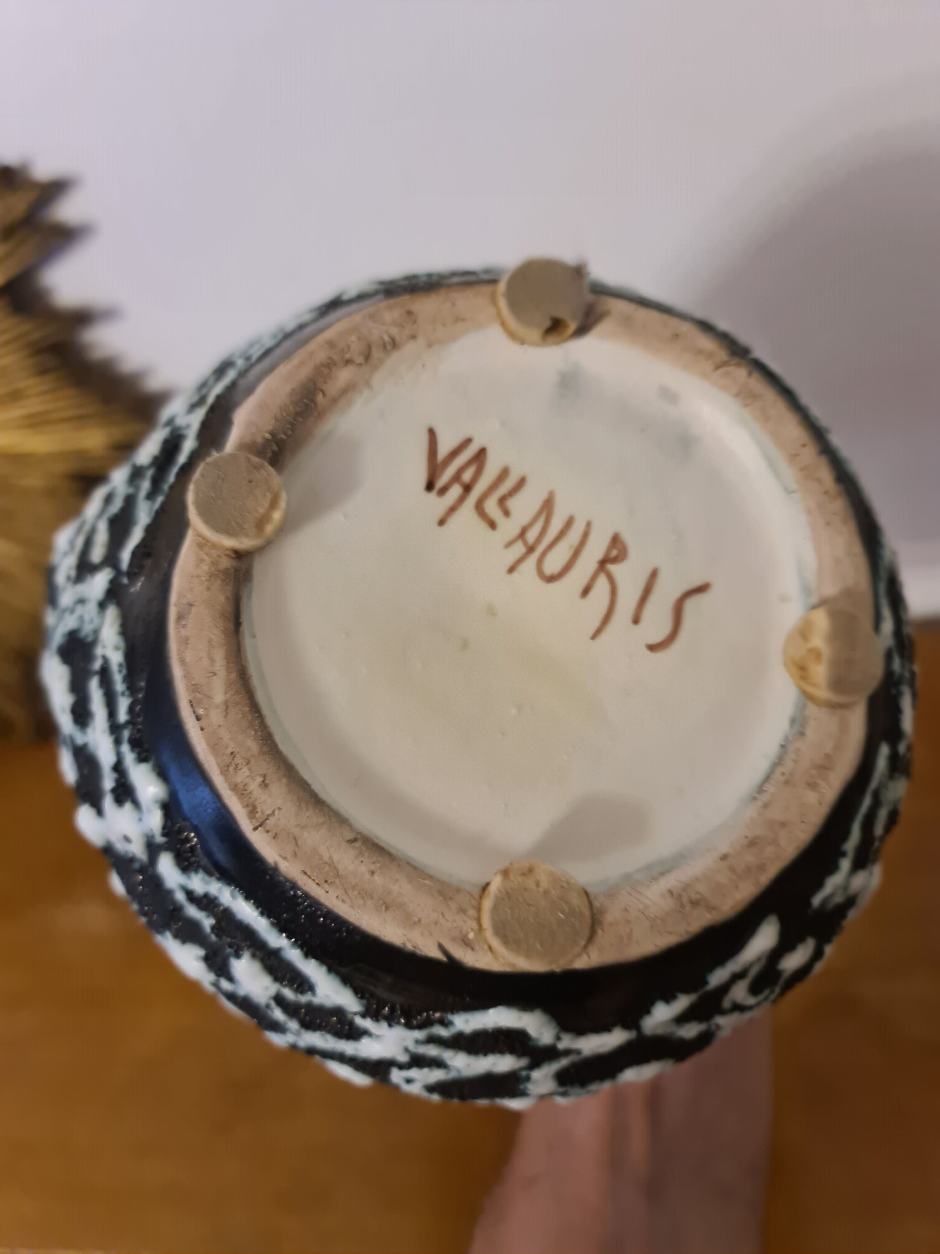Ceramic vase Vallauris 1950 Lava Foam