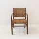 Fauteuil bridge en bois et corde, 1960