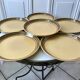 Set of 6 flat plates in vintage stoneware 70s