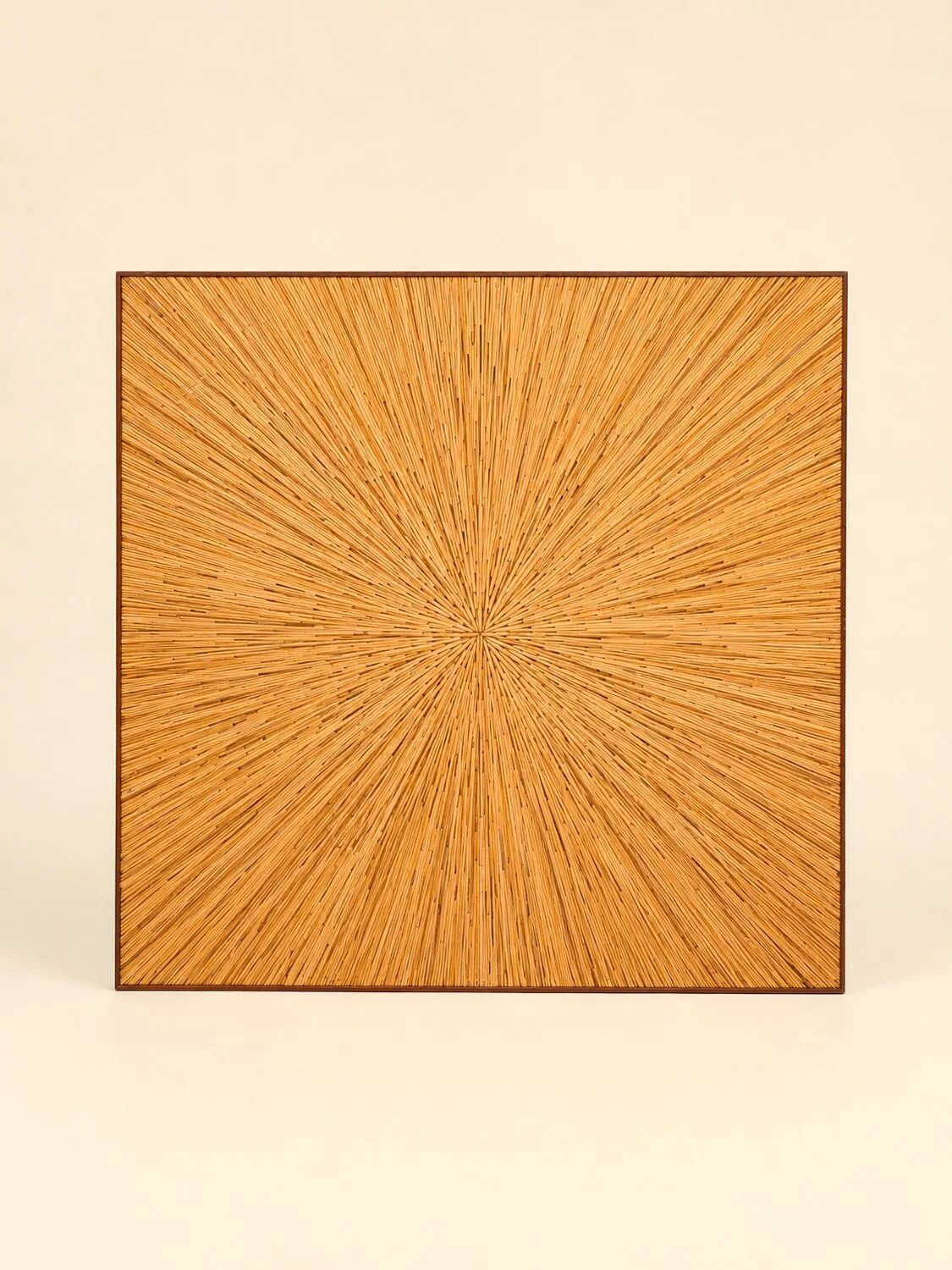 Straw marquetry coffee table
