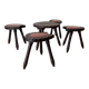 Ensemble de 5 tabourets et une table tripode brutaliste espagnol années 60