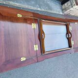 Table vitrine ancienne en bois et verre – style élégant