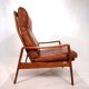 Fauteuil en cuir teck Komfort par Arne Wahl Iversen, 1960