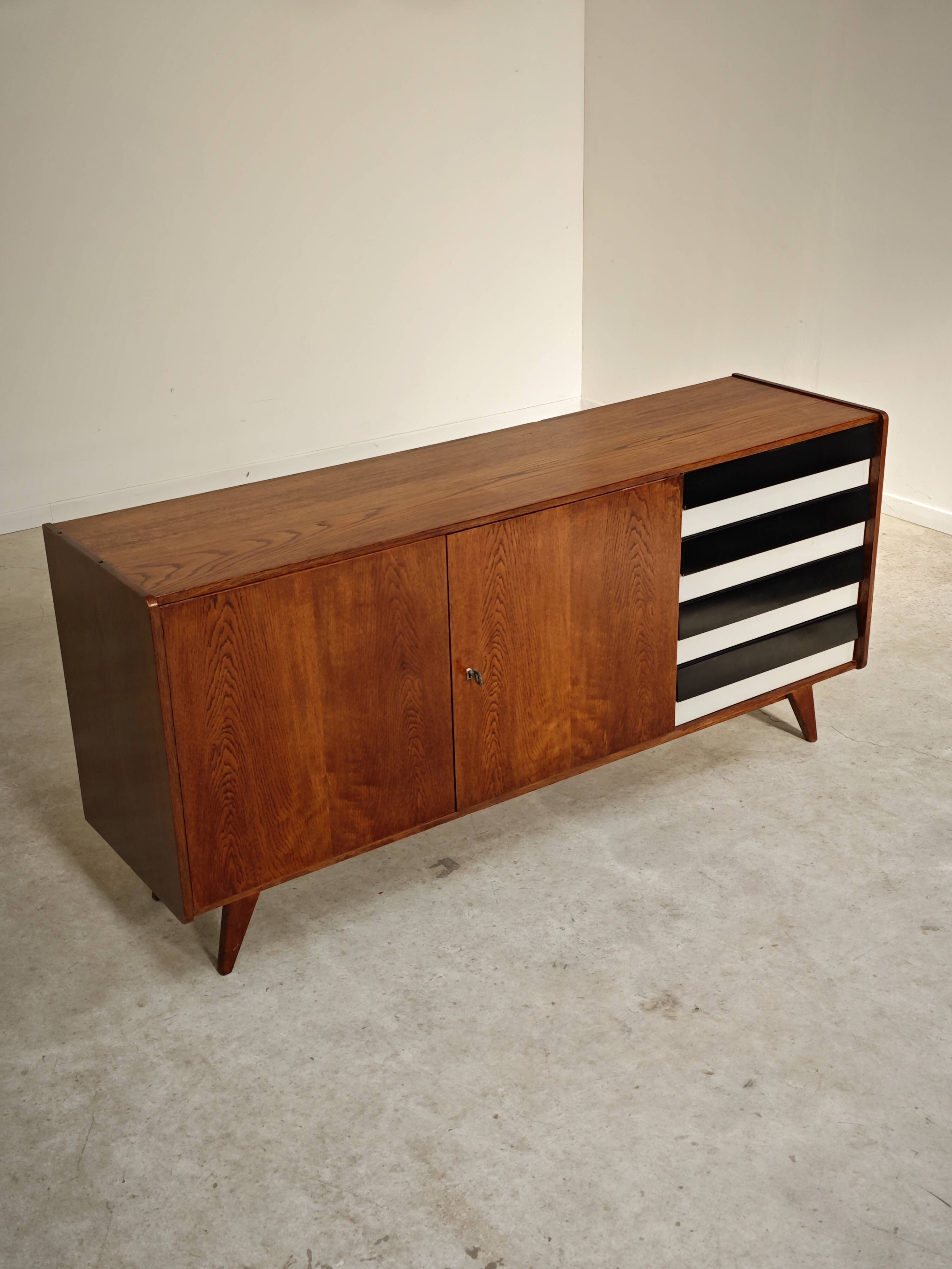 Black and white U 460 sideboard by Jiri Jiroutek for Interier Praha 1960