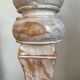 Wooden baluster lamp base with white cherry patina