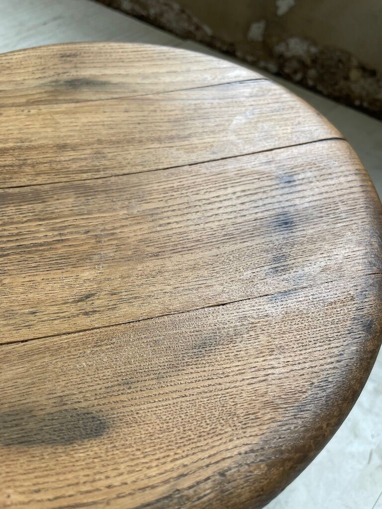 French tripod oak stool 50