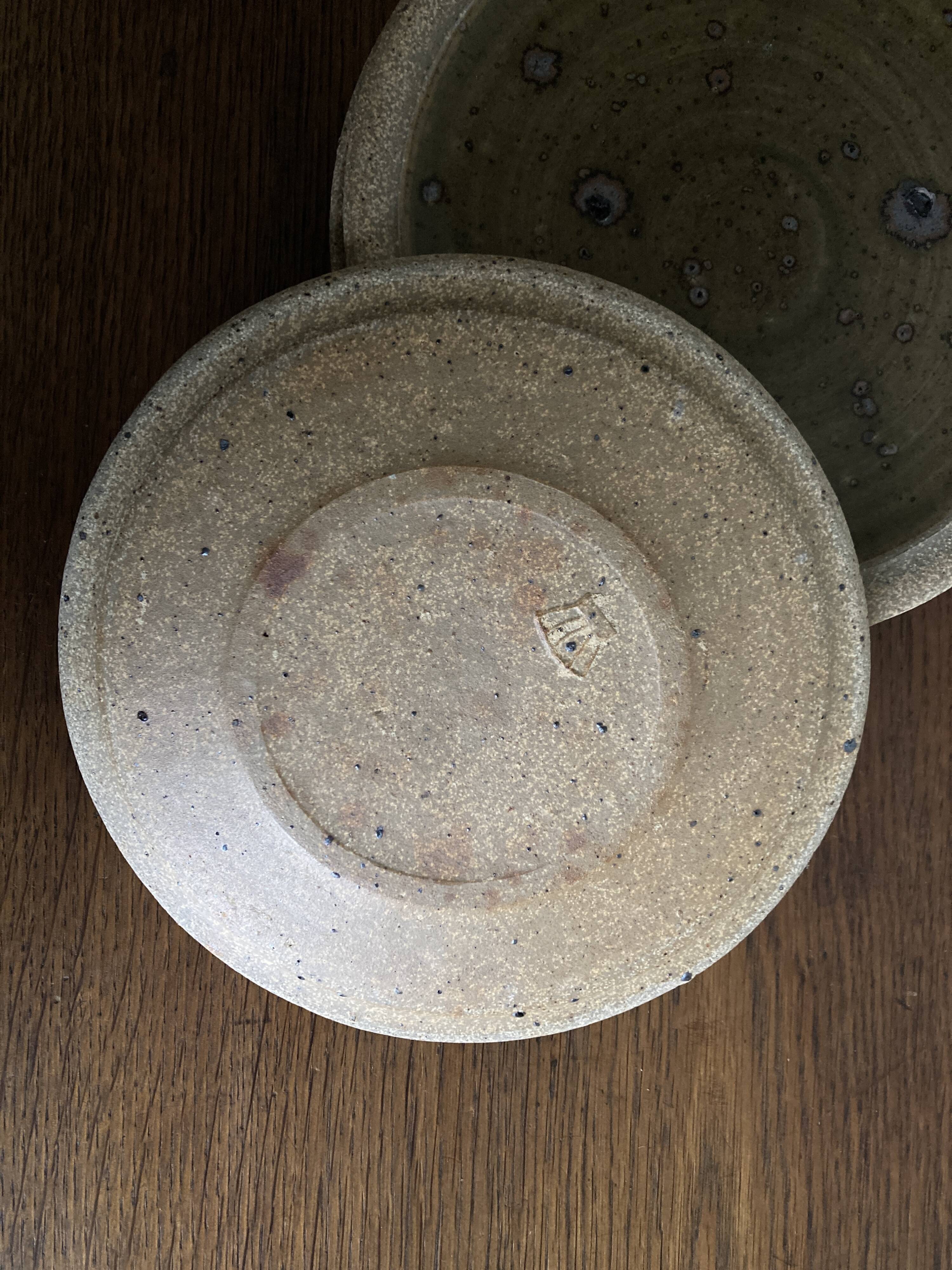 Set of 6 dessert plates by Pierre Digan, La Borme 1970