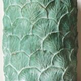 Cylinder vase "go green" textured leaves 100% handmade