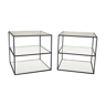 2 tables, black metal contemporary sofa pieces and glasses on 3 levels 60x60x60