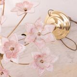 Amazing Murano Table Light Pink Flowers, 1980s