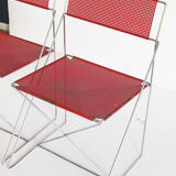 Pair of vintage X-Line chairs in enamelled and chromed metal by N.J. Haugesen for Bent Krogh