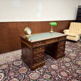 Classic English Desk with Green Leather