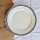 Round serving dish, old ironstone from Salins - Checkerboard pattern