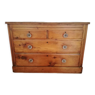 19th century English pine chest of drawers