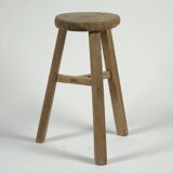 Gong - Antique Chinese pine stool, round seat no. 7