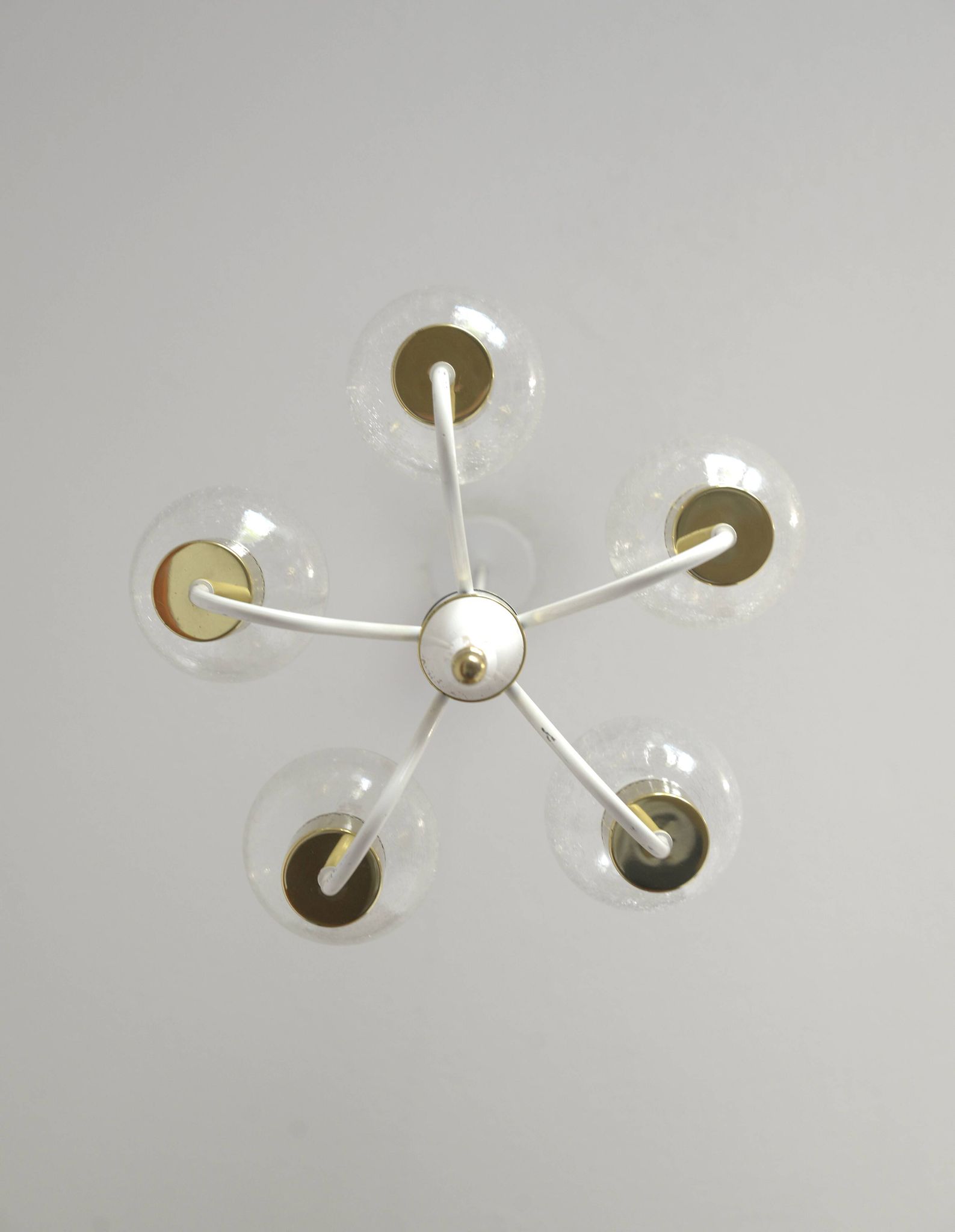 Vintage pendant light white eclectic chandelier hanging lamp Germany 1970's