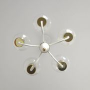Vintage pendant light white eclectic chandelier hanging lamp Germany 1970's