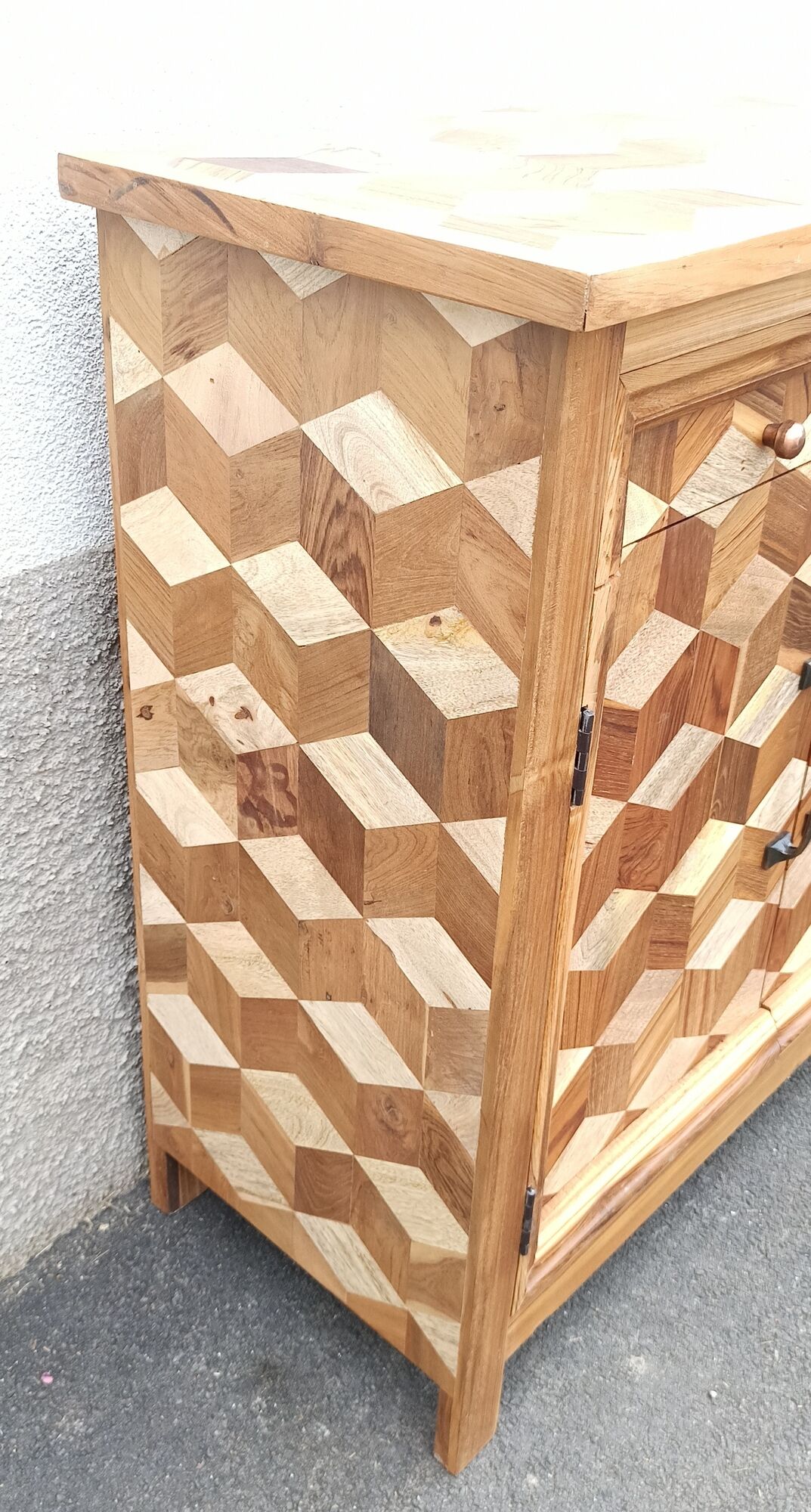 Chest of drawers wooden marquetry, two doors, two drawers