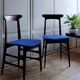 Italian teak chairs from the 1960s in blue.