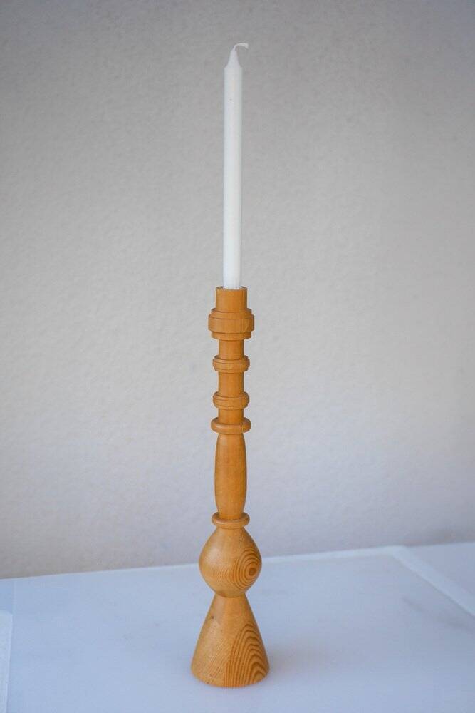 Pine candleholder in the style of Erik Höglund for Boda, Sweden, 1970s