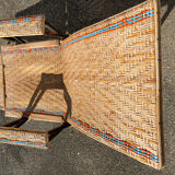 Wicker chaise longue