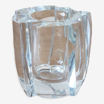 Solid Bohemian crystal vase
