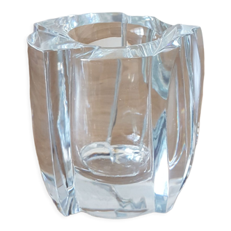Solid Bohemian crystal vase