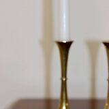 Pair of Scandinavian brass candlesticks from the 1950s by Dansk Designs.