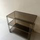 Hi-fi or TV cabinet in wired metal & smoked glass in the Sauze style, 1970