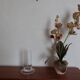 White glass cylindrical vase