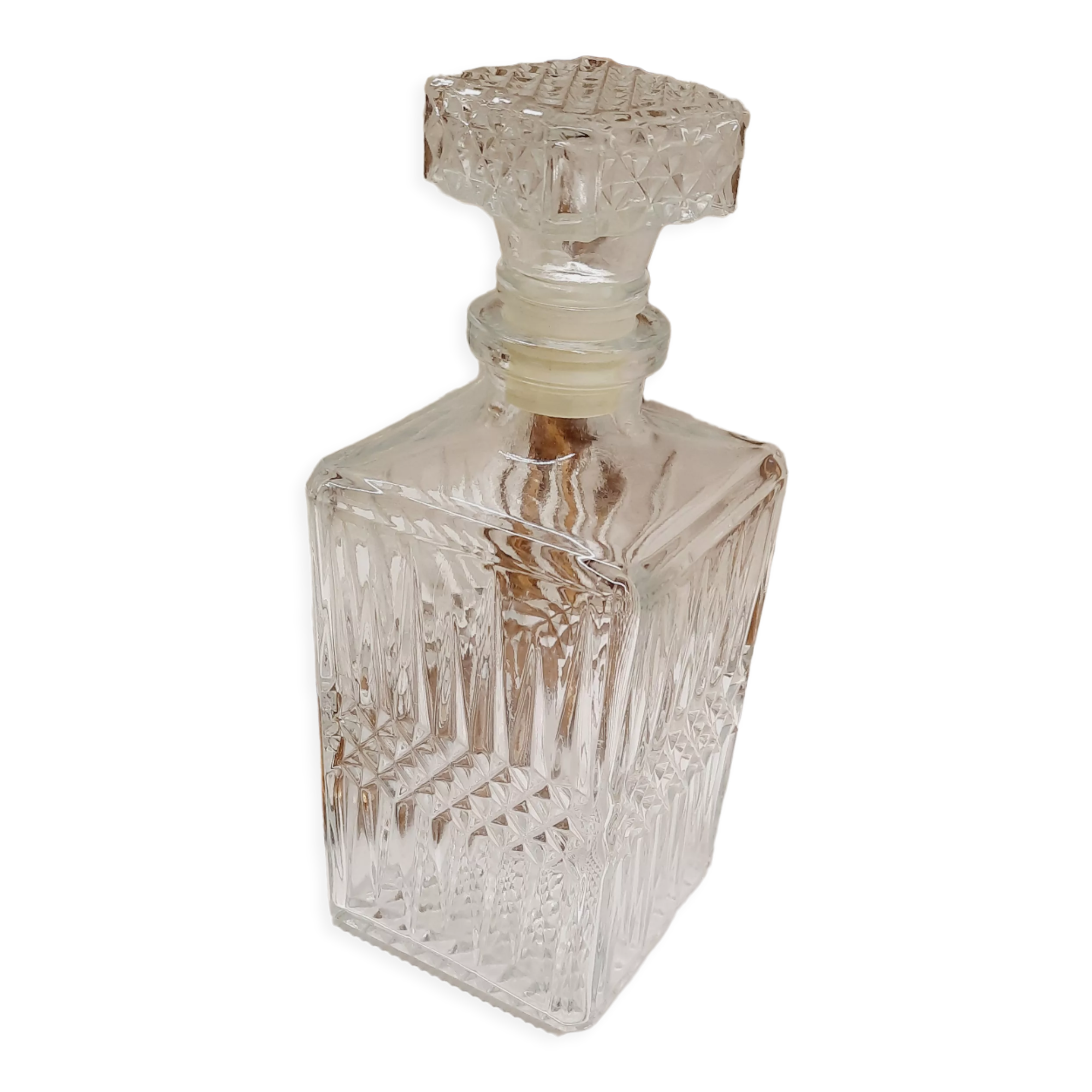 Carafe à whisky verre ciselé années 60