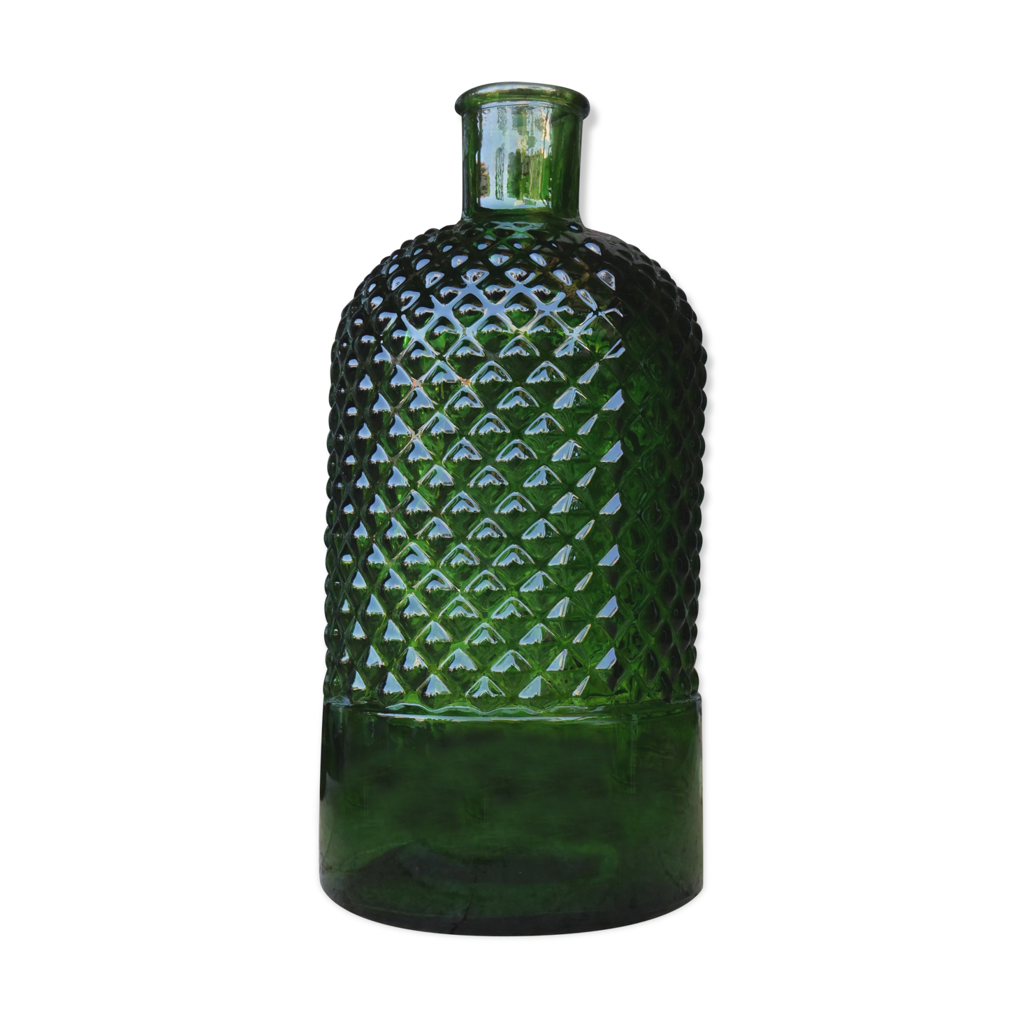 Bottle, vase, recycled glass green fir