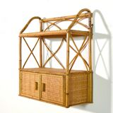 Bamboo shelf and vintage rattan 1960s