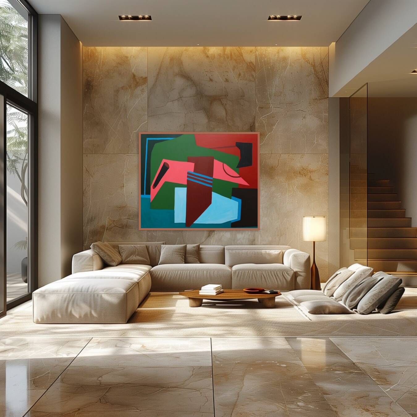 Original abstract on canvas "clarity" 100x81Cm