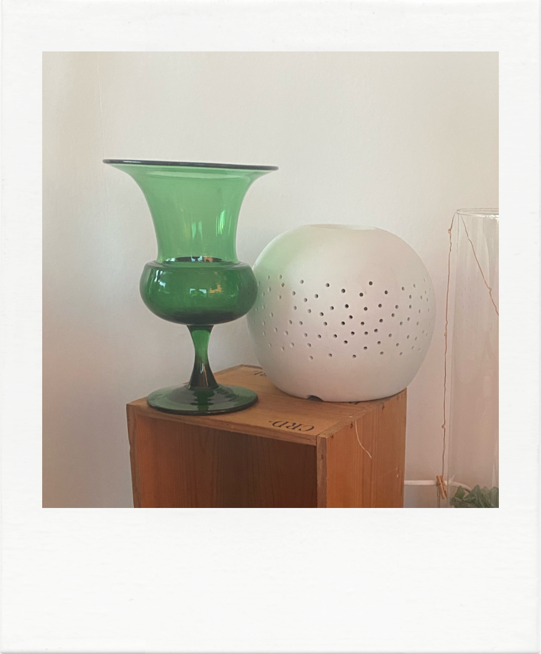 Large translucent green vase/pot