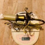 Applique en laiton + pampilles en verres époque milieu XXe