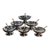 France stainless steel sorbet ice cream cup with mini fork