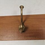 Coat rack in teak and brass. Denmark 1970-80s