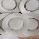 Eight Duralex dessert plates in 60s painted glass