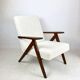 Fauteuil vintage B-310 VAR blanc crème bouclé années 1970 - 2 pièces disponibles