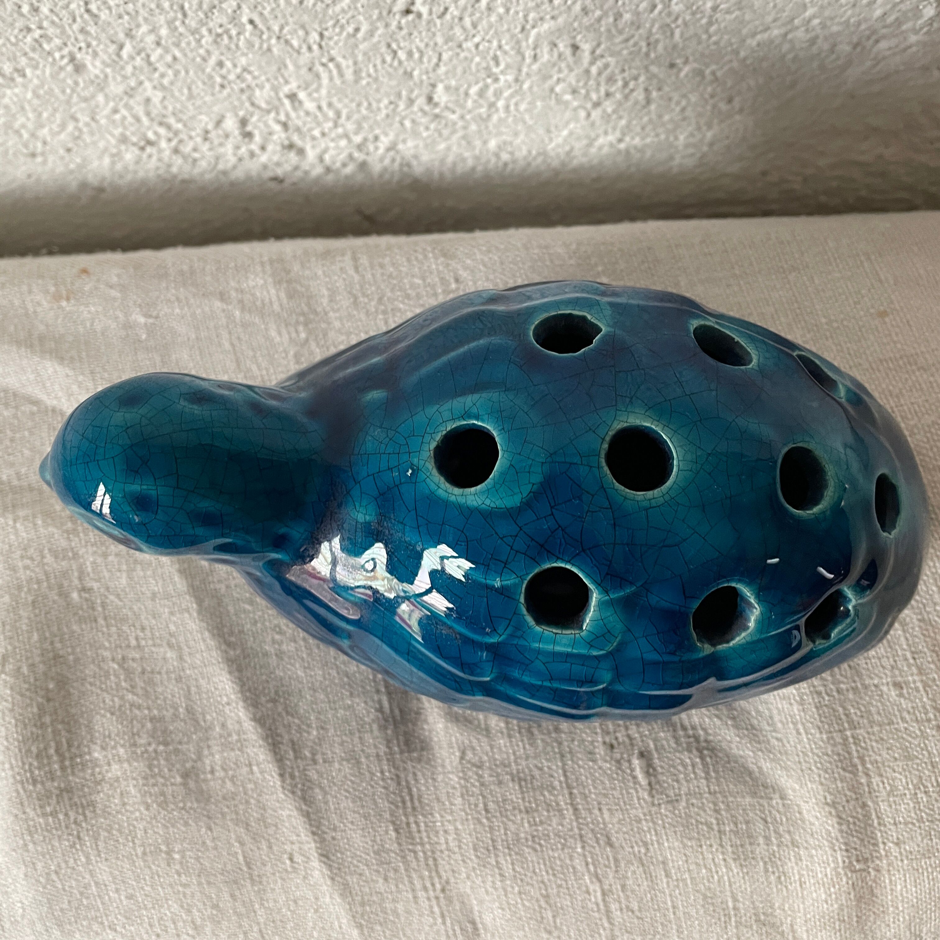 Vase pique flower ceramic design blue bird