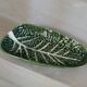 Plat creux en barbotine feuille de chou