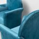 Paire de fauteuils en velours bleu vintage des années 1970 modernisme