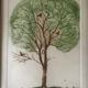 Original signed drawing – Tree with birds - frame 33/28 cm