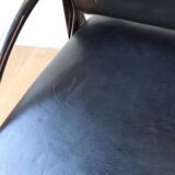 Chromed leather armchair, chaise longue from the 1970s.