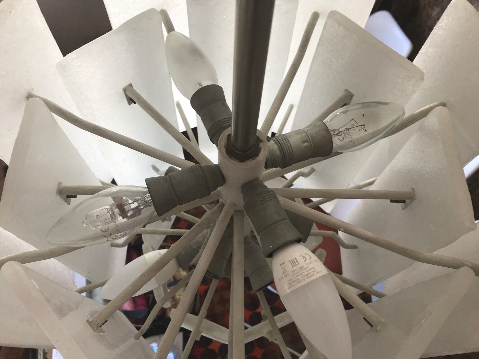 1960s glass slat chandelier