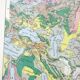 Vintage map Asia China USSR India Japan 43x43cm from 1950