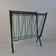 1960 Czechoslovakian Mid-Century Magazine Rack with Green Wire