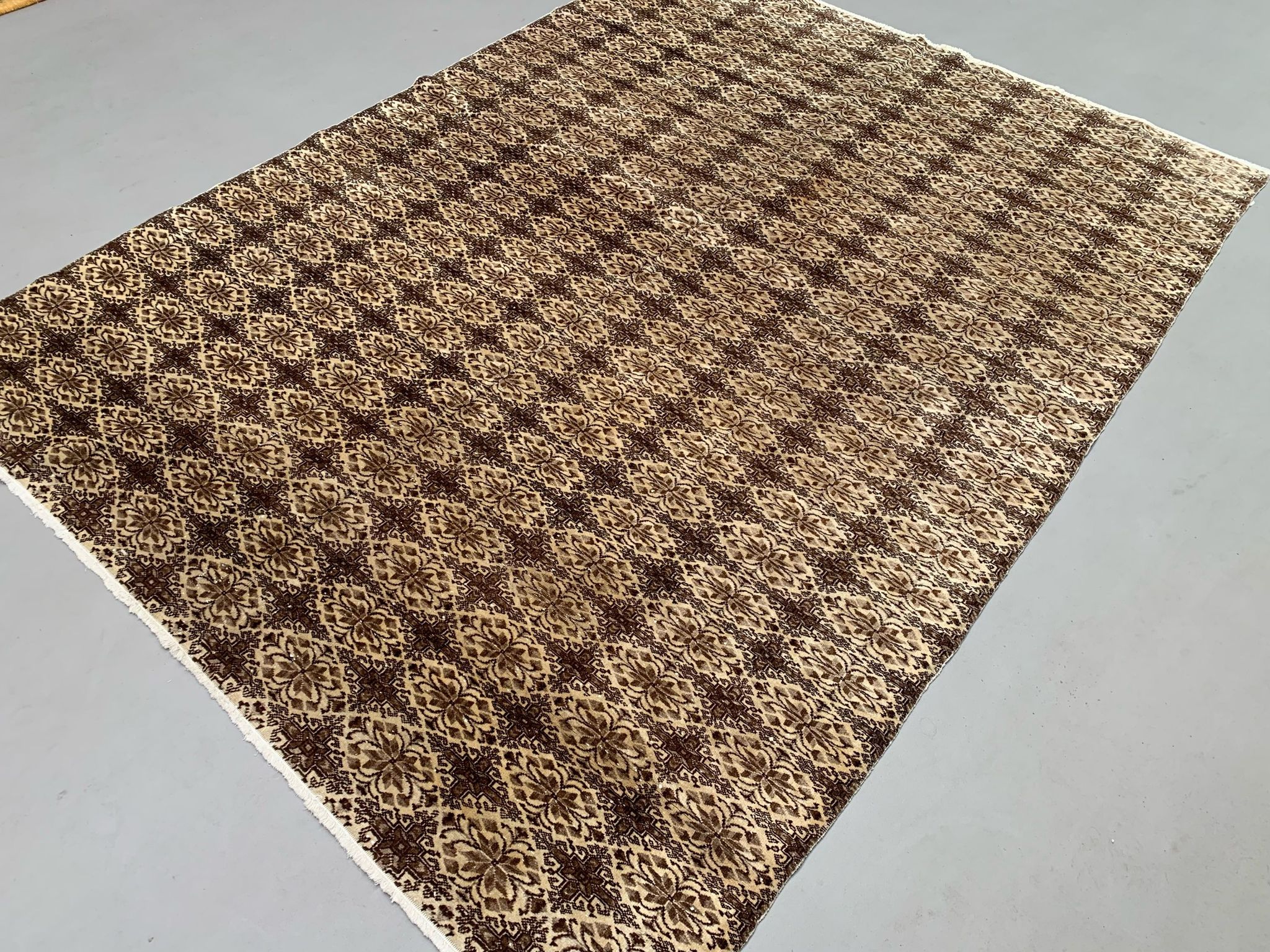 Vintage Turkish rug, tribal wool carpet, 272x200cm