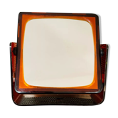 Vintage swivel mirror 70 ́s amber plastic